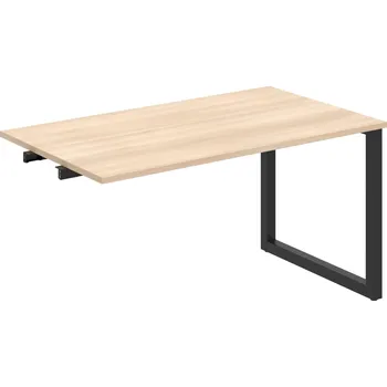 Psací stůl UJ O 1400 R – Stůl jednací rovný délky 140 cm, k řetězení - Akát , Černý kov