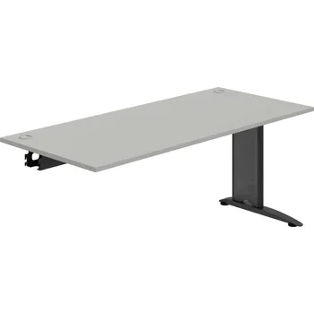 Psací stůl FS 1800 R – Stůl pracovní řetězící rovný 180 cm - Šedá , Černý kov