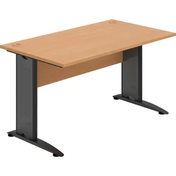 Psací stůl CS 1400 – Stůl pracovní rovný 140 cm - Buk , Buk , Černý kov