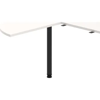 Psací stůl FP 22 L P – Stůl jednací levý podél ø 120 cm - Bílá , Černý kov