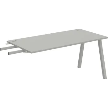 Psací stůl US A 1600 RU – Stůl pracovní délky 160 cm, k řetězení - Šedá , Šedý kov
