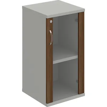 Policová skříň SZ 2 40 02 P – Skříň policová dvéřová 76,8 × 40 cm - Ořech , Šedá , USN – Hobis