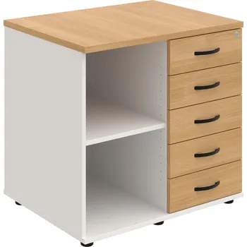 SPKZ 3 80 60 P P – Skříňka ke stolu, pravá, s centrálním zamykáním - Dub , Bílá , UCO – černá