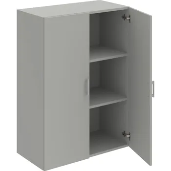 Policová skříň D 3 80 01 – Skříň policová dvéřová 111 × 80 cm - Šedá , Šedá , USH – hranatá