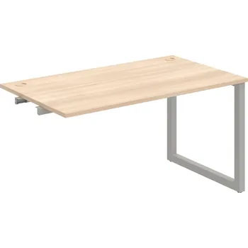 Psací stůl US O 1400 R – Stůl pracovní délky 140 cm, k řetězení - Akát , Šedý kov