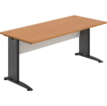 Psací stůl CS 1800 – Stůl pracovní rovný 180 cm - Olše , Bílá , Černý kov