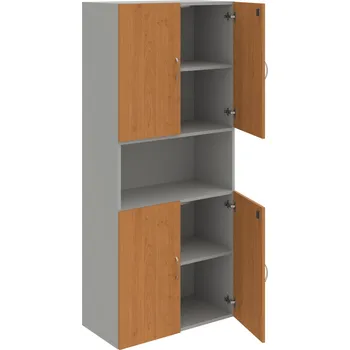 Policová skříň DZ 5 80 05 – Skříň policová dvéřová 185 × 80 cm - Olše , Šedá , USN – Hobis