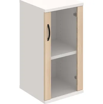 Policová skříň S 2 40 02 P – Skříň policová dvéřová 76,8 × 40 cm - Akát , Bílá , UCO – černá