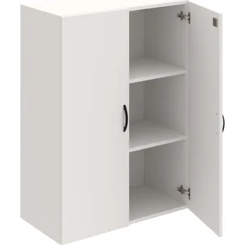 Policová skříň DZ 3 80 01 – Skříň policová dvéřová 111 × 80 cm - Bílá , Bílá , UCO – černá