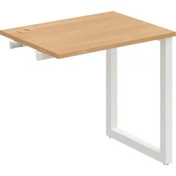 Psací stůl UE O 800 R – Stůl pracovní délky 80 cm, hl. 60 cm, k řetězení - Dub , Bílý kov