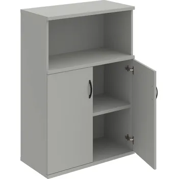 Policová skříň S 3 80 02 – Skříň policová dvéřová 115,2 × 80 cm - Šedá , Šedá , UCO – černá