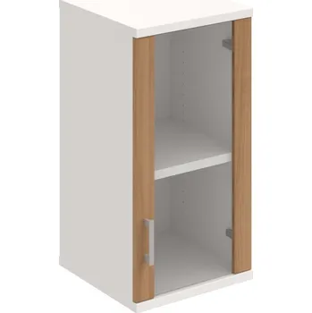 Policová skříň S 2 40 02 P H – Skříň policová dvéřová 76,8 × 40 cm - Višeň , Bílá , USH – hranatá