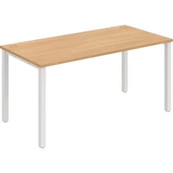 Psací stůl US 1600 – Stůl pracovní rovný 160 cm - Dub , Bílý kov