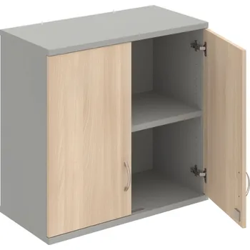 Policová skříň SZ 2 80 01 H – Skříň policová dvéřová 76,8 × 80 cm - Akát , Šedá , USN – Hobis