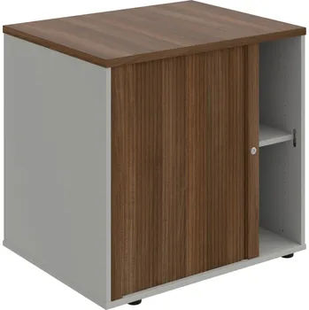 SPRZ 80 60 L P – Skříňka ke stolu, roletová, levá, š. 80 cm, léta podél - Ořech , Šedá , Ořech