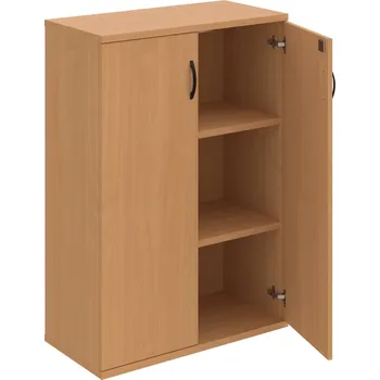 Policová skříň SZ 3 80 01 – Skříň policová dvéřová 115,2 × 80 cm - Buk , Buk , UCO – černá