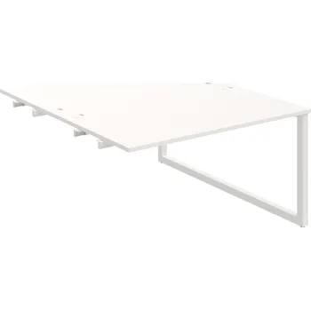 Psací stůl USD O 1400 R – Stůl pracovní 140 × 160 cm, k řetězení - Bílá , Bílý kov