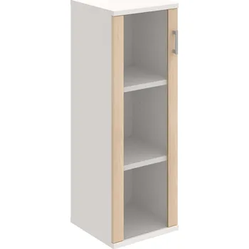 Policová skříň S 3 40 02 L – Skříň policová dvéřová 115,2 × 40 cm - Akát , Bílá , USH – hranatá