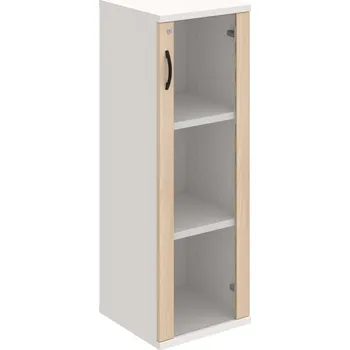 Policová skříň SZ 3 40 02 P – Skříň policová dvéřová 115,2 × 40 cm - Akát , Bílá , UCO – černá