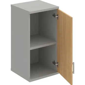 Policová skříň S 2 40 01 P H – Skříň policová dvéřová 76,8 × 40 cm - Dub , Šedá , USH – hranatá