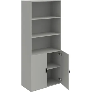 Policová skříň D 5 80 03 – Skříň policová dvéřová 185 × 80 cm - Šedá , Šedá , UCO – černá