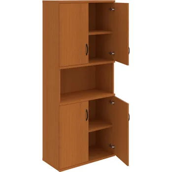 Policová skříň S 5 80 05 – Skříň policová dvéřová 192 × 80 cm - Třešeň , Třešeň , UCO – černá