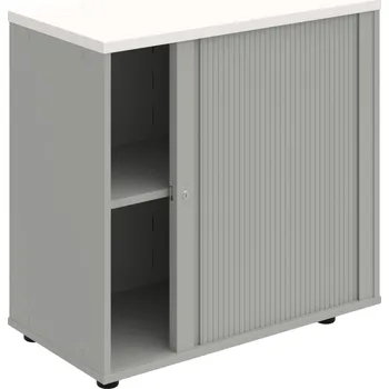 SPRZ 80 40 P – Skříňka ke stolu, roletová, pravá, š. 80 cm - Bílá , Šedá , Šedá