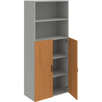 Policová skříň D 5 80 04 – Skříň policová dvéřová 185 × 80 cm - Olše , Šedá , UCO – černá