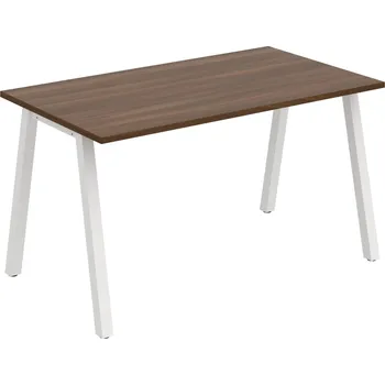 Psací stůl UJ A 1400 – Stůl jednací rovný délky 140 cm - Ořech , Bílý kov