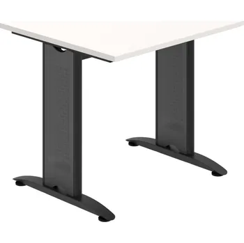 Jednací stůl FP 1200 1 – Stůl jednací oblouk 120 cm - Bílá , Černý kov