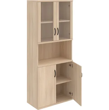 Policová skříň S 5 80 07 – Skříň policová dvéřová 192 × 80 cm - Akát , Akát , UCO – černá