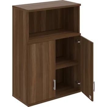 Policová skříň SZ 3 80 02 H – Skříň policová dvéřová 115,2 × 80 cm - Ořech , Ořech , USH – hranatá