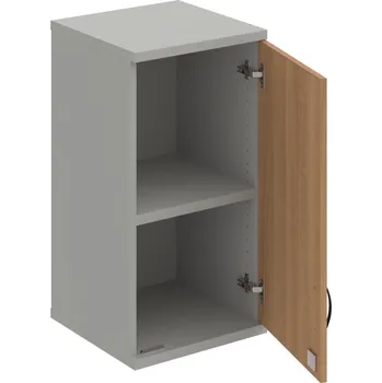 Policová skříň SZ 2 40 01 P H – Skříň policová dvéřová 76,8 × 40 cm - Višeň , Šedá , UCO – černá