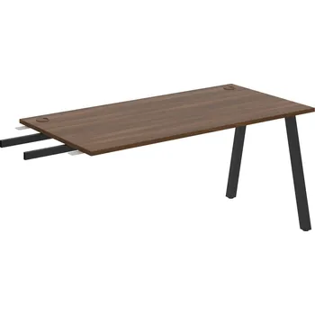 Psací stůl US A 1600 RU – Stůl pracovní délky 160 cm, k řetězení - Ořech , Černý kov