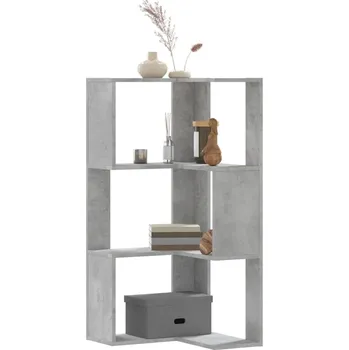 Knihovna vidaXL Rohová 3patrová knihovna 50 x 50 x 102 cm kompozit [852596] Barva: Betonová šedá