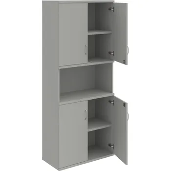 Policová skříň SZ 5 80 05 – Skříň policová dvéřová 192 × 80 cm - Šedá , Šedá , USN – Hobis