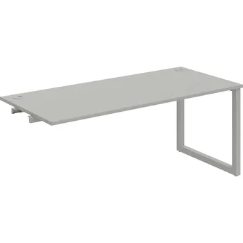 Psací stůl US O 1800 R – Stůl pracovní délky 180 cm, k řetězení - Šedá , Šedý kov