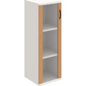 Policová skříň S 3 40 02 L – Skříň policová dvéřová 115,2 × 40 cm - Buk , Bílá , UCO – černá