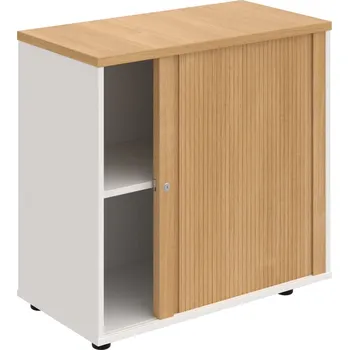 SPRZ 80 40 P – Skříňka ke stolu, roletová, pravá, š. 80 cm - Dub , Bílá , Dub