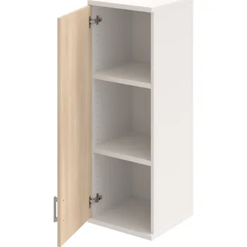 Policová skříň S 3 40 01 L H – Skříň policová dvéřová 115,2 × 40 cm - Akát , Bílá , USH – hranatá