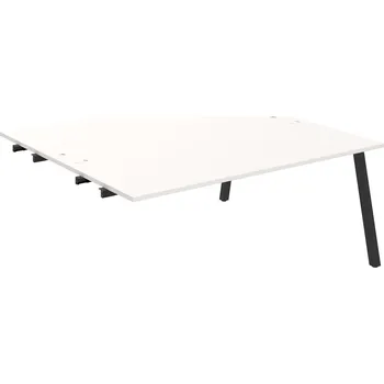 Psací stůl USD A 1800 R – Stůl pracovní 180 × 160 cm, k řetězení - Bílá , Černý kov