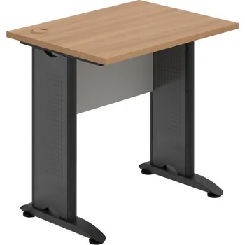 Psací stůl CE 800 – Stůl pracovní rovný 80 cm, hl. 60 cm - Višeň , Šedá , Černý kov