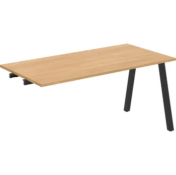 Psací stůl UJ A 1600 R – Stůl jednací rovný délky 160 cm, k řetězení - Dub , Černý kov