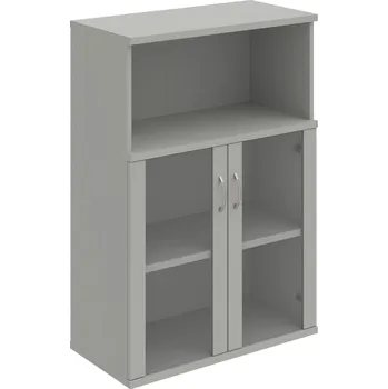 Policová skříň S 3 80 05 – Skříň policová dvéřová 115,2 × 80 cm - Šedá , Šedá , USN – Hobis