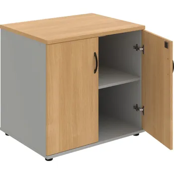 SPZ 80 60 N – Skříňka ke stolu, zavřená, š. 80 cm, léta napříč - Dub , Šedá , UCO – černá