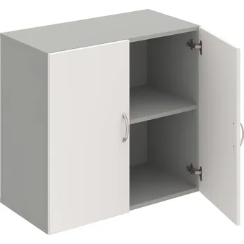 Policová skříň D 2 80 01 – Skříň policová dvéřová 74 × 80 cm - Bílá , Šedá , USN – Hobis