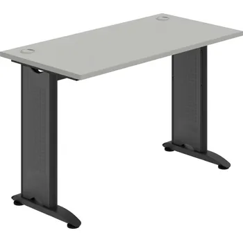 Psací stůl FE 1200 – Stůl pracovní rovný 120 cm, hl. 60 - Šedá , Černý kov
