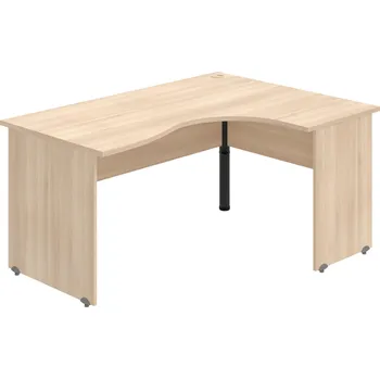 Psací stůl GE 2005 L – Stůl ergo levý 160 × 120 cm - Akát , Akát , Černý kov