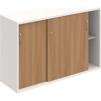 Policová skříň SZ 2 120 02 – Skříňka s posuv. dveřmi 76,8 × 120 cm - Višeň , Bílá , USN – Hobis