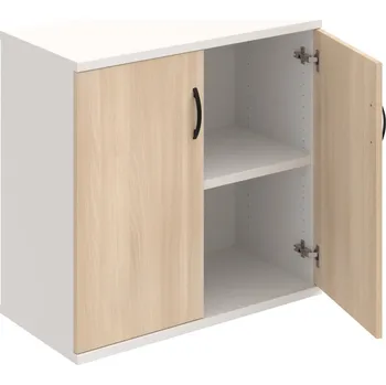 Policová skříň S 2 80 01 – Skříň policová dvéřová 76,8 × 80 cm - Akát , Bílá , UCO – černá